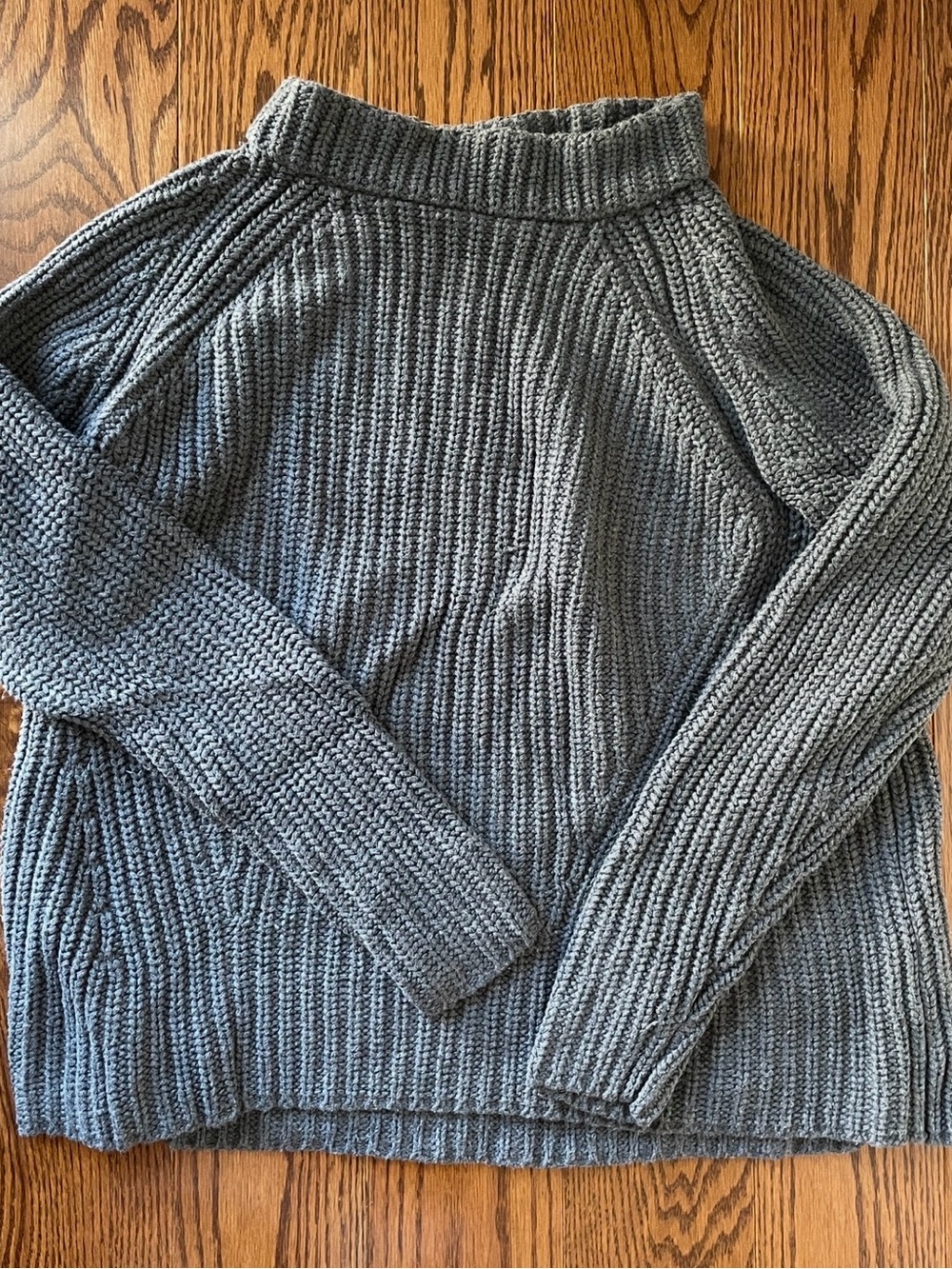 Women’s Gray Rib Knit Mock Neck Sweater